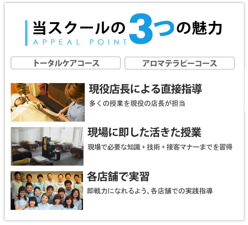 当スクールの3つの魅力